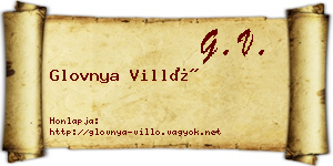 Glovnya Villő névjegykártya